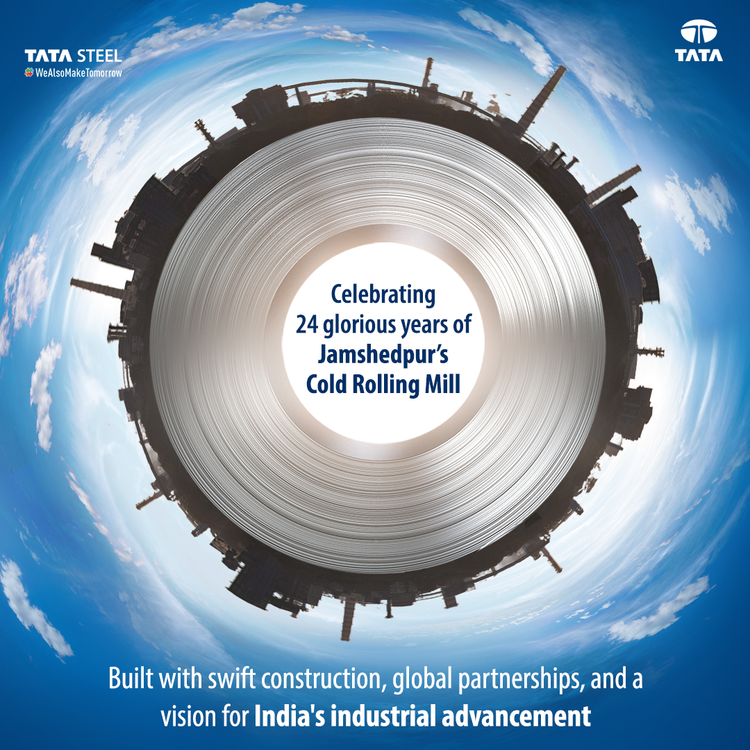 The cold rolling mill (CRM) at our Jamshedpur Works was inaugurated on April 24, 2000, by Ratan Tata, the then Chairman of #TataSteel. This 1.2 million tonne capacity plant set a record by being built in a remarkable 26-and-a-half months.

#TataSteel #WeAlsoMakeTomorrow