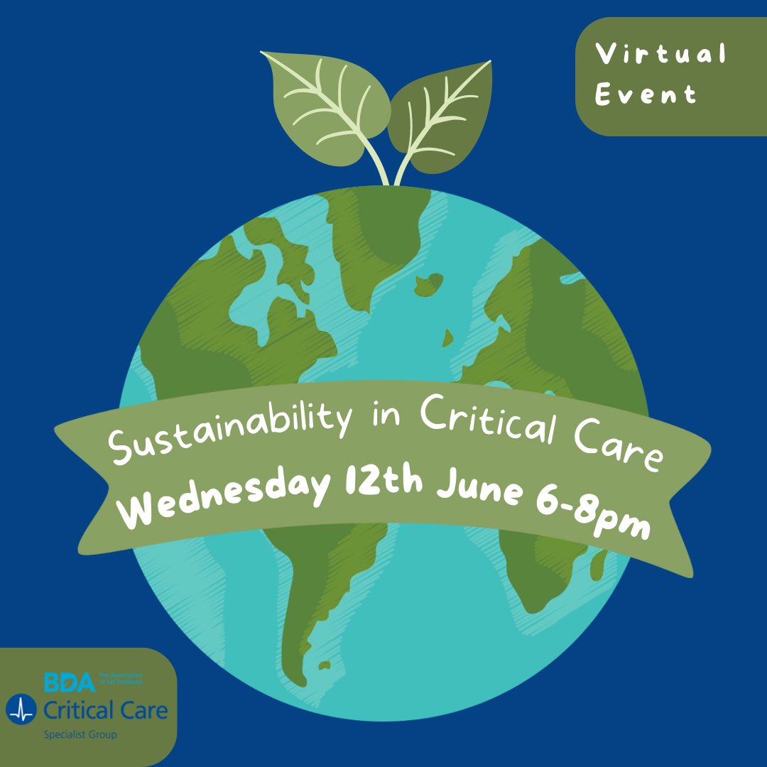 📣Webinar Alert📣 We’re organising a virtual webinar on “Sustainability in Critical Care”,covering why sustainability matters in critical care dietetics and examples of putting this into practice.The best part is that it is FREE for CCSG+ @BDA_Sustainable members!Link in comment