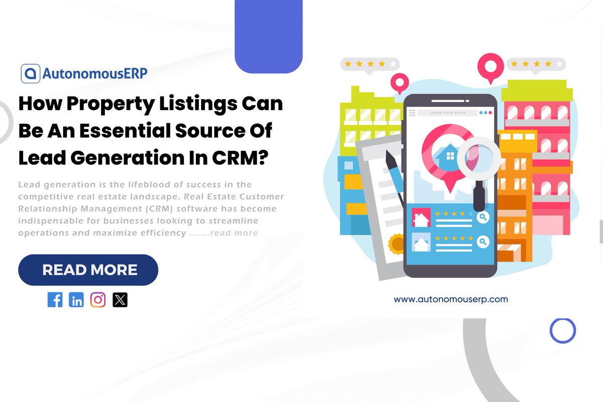 Property listings in #CRMsoftware are vital for real estate lead generation. They expand reach, enable targeted marketing, automate follow-ups, and provide valuable insights.

Read More: bit.ly/3xXUpnq

#RealEstateCRM #LeadGeneration #PropertyListings #CRMIntegration