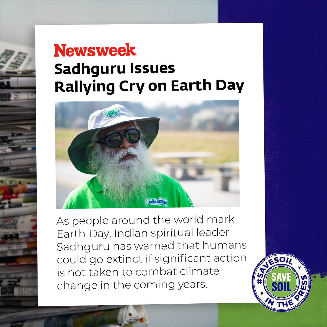 In this article by Newsweek, @SadhguruJV offers an important message to the world on Earth Day 2024. Read more here: newsweek.com/sadhguru-rally… #SaveSoil #ConsciousPlanet #SaveSoilFixClimateChange #SoilForClimateAction #PlanetvsPlastics #EndPlastics #Earthday