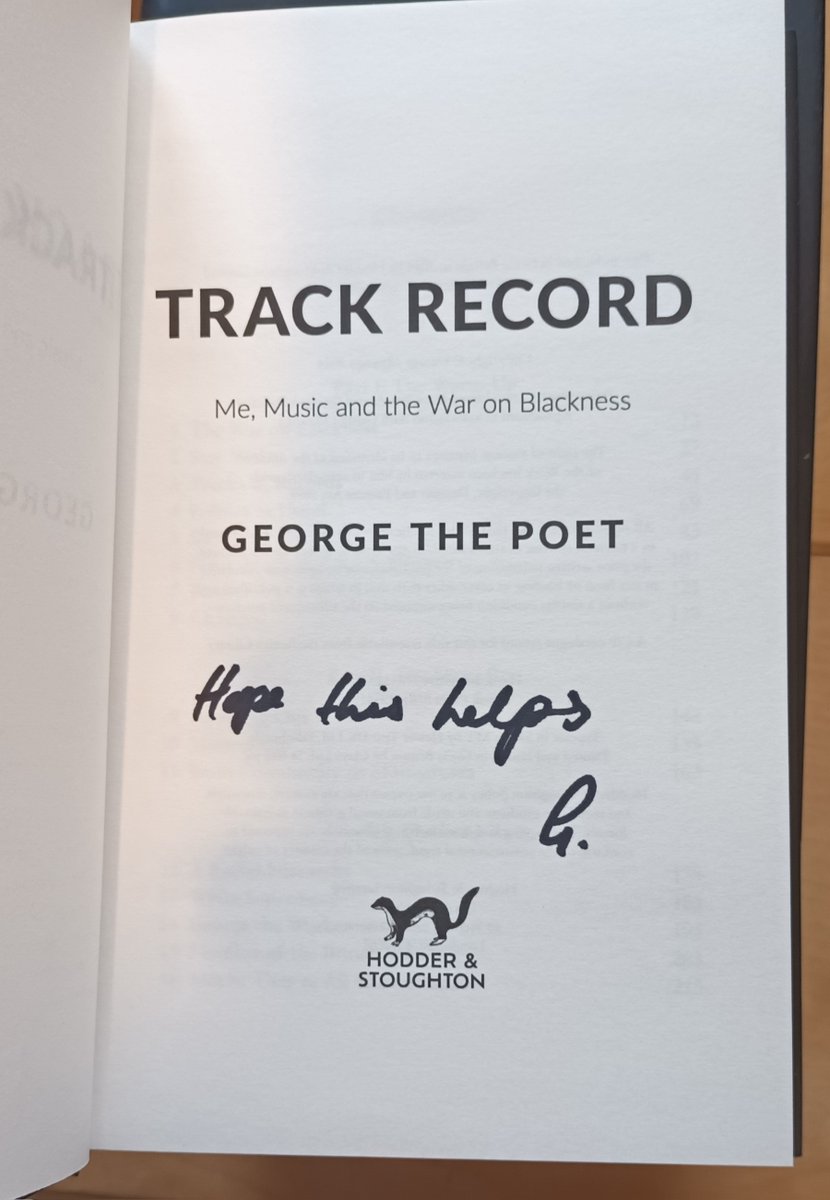 Look what arrived this morning! SIGNED copies of Track Record by the magnificent @GeorgeThePoet. I've only got a handful left, but you can order one HERE. biggreenbookshop.com/signed-copies/…