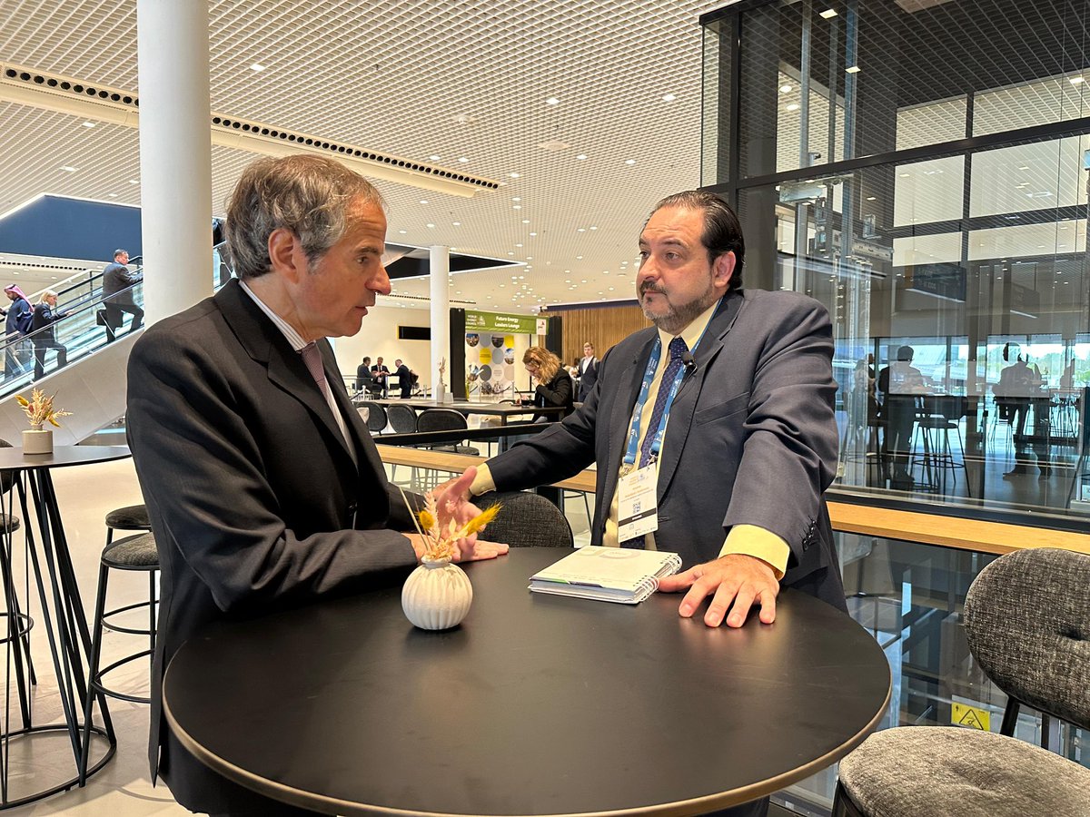 Good to meet with <a href="/AndresReboll/">Andrés Rebolledo Smitmans</a> from <a href="/OLADEORG/">OLADE</a> at #WEC2024. Our partnership is poised to expand as interest in nuclear energy grows also in Latin America, including through the promise of #SMRs.