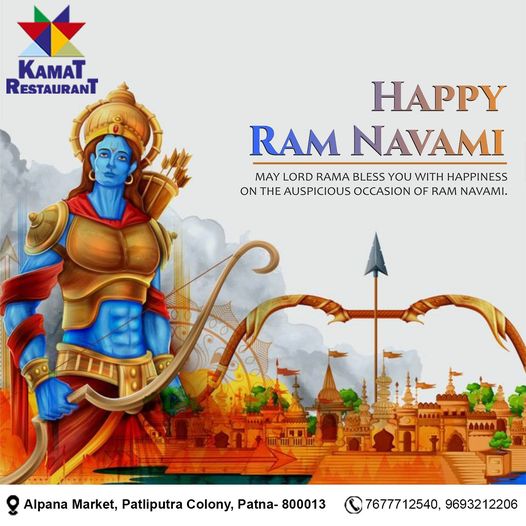 Wishing you joy, peace, and prosperity on the sacred occasion of #RamNavami! 🌟 #DivineCelebration   

 #JaiShreeRam 🚩🕉🧡🏹🙏🏻😇 #RamNavami #SitaMata  #रामनवमी #ShriRamNavmi #जयश्रीराम #RamNavami2024 #JaiHanuman #जयबजरंगबली 🙏    #kamatrestaurant #patna #Bihar