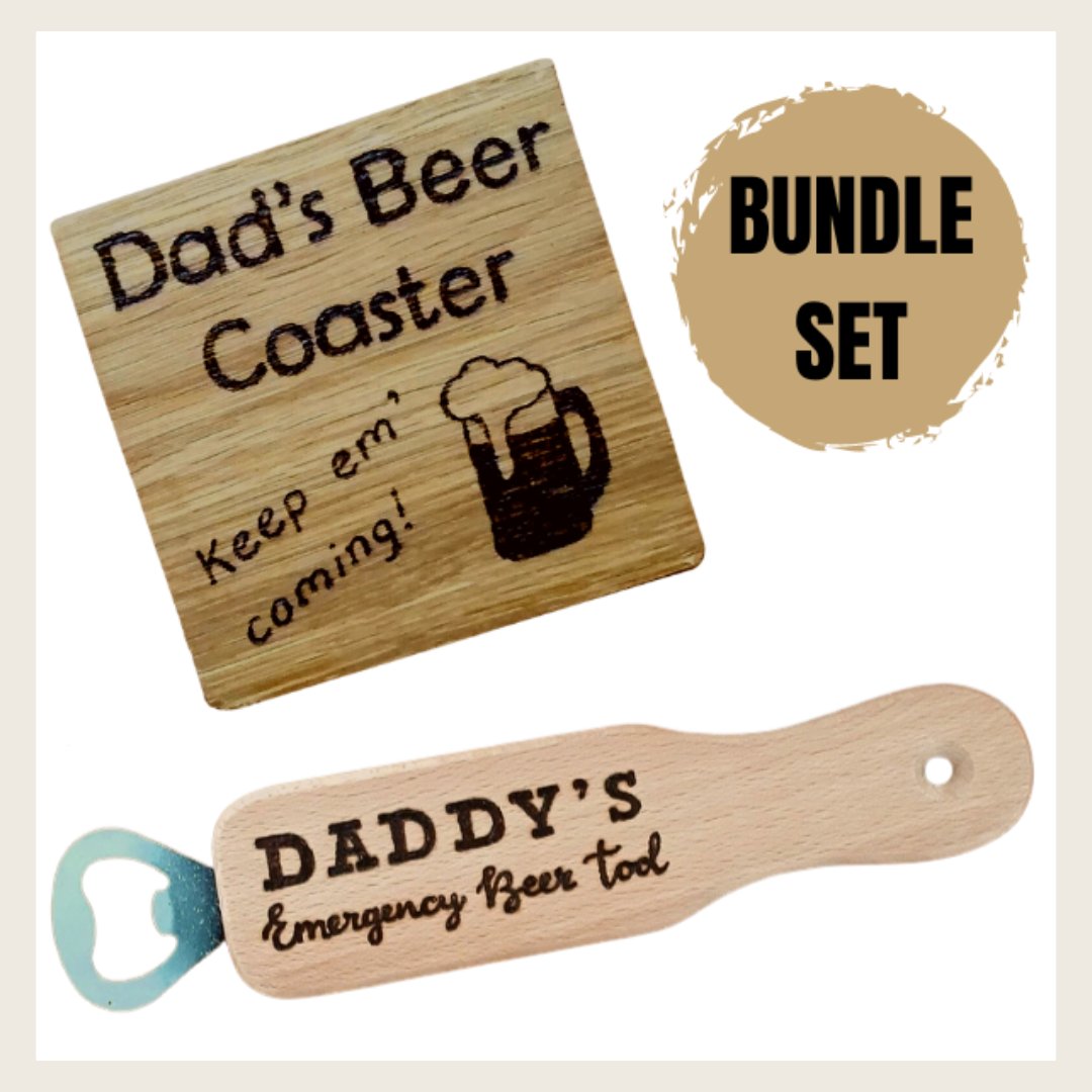 Planning ahead for #fathersday? This oak coaster and bottle opener bundle set is perfect for a #beer lover woodenyoulove.co.uk/product/handma… #MHHSBD #firsttmaster #handmadehour