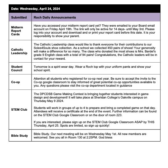 St. ROCH Daily Announcements tweet media