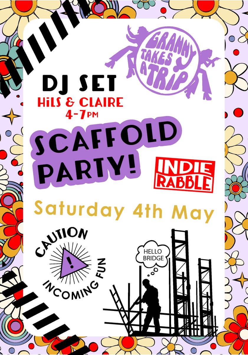 👷‍♀️🪜SCAFFOLD PARTY at Indie Rabble 🍺 Say HELLO 👋 Windsor Footbridge and GOODBYE 🏃 poorly planned access constraints! The rear platform steps are back on the menu folks! 🚃 📅SAT 4th May ALL DAY with a LIVE DJ SET from @grannytakesatripdjs from 4pm onwards.