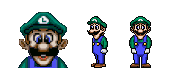 Sprites of Luigi from Mario is Missing! (MS-DOS version).