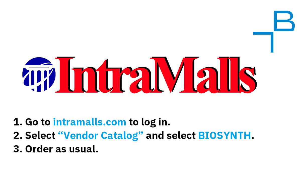 Dear 🇺🇸 customers, including @NIH and @USDAScience users, we are on @intramalls.  Shop easier all you need for your #laboratory, boost your #research, maximize purchasing choices & consolidate invoicing. All @Biosynth products & services are ready for you in a couple of clicks!