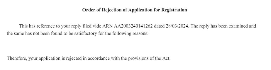 Ease of doing business in India is a BIG BIG myth. Got my GSTIN reg application rejected for the third time without citing any reasons. No calls were received by me. Don't I owe you a reason? Above all, You need 1 year to get me heard via appeal. @GST_Council @cbic_india