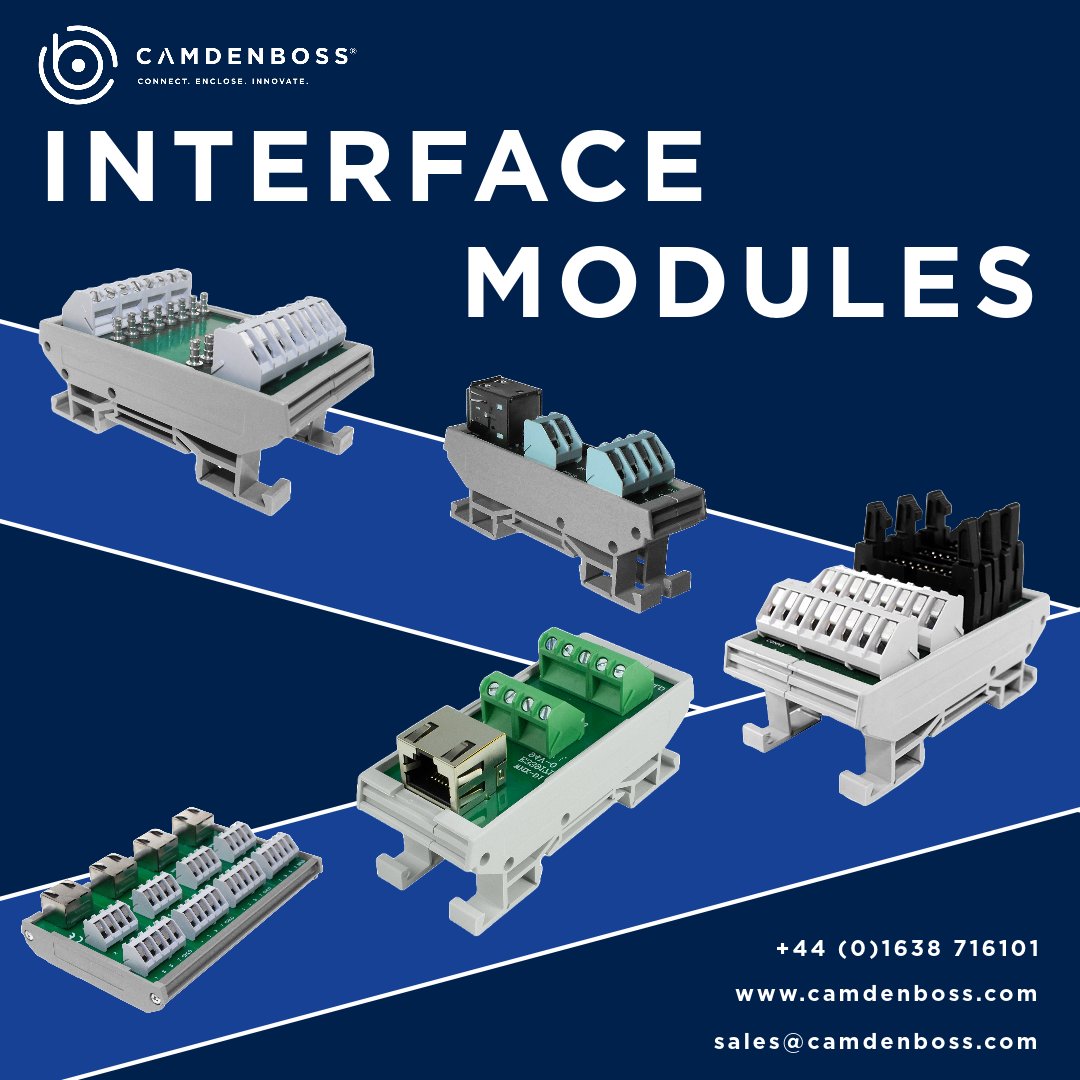 CamdenBoss's tweet photo. Enhance your connections with CamdenBoss Interface Modules today! https://t.co/mDK5uaYFFz

Contact our team of experts:
📧 sales@camdenboss.com
📞 01638 716101
#ukmanufacturing #ukmfg #supportukmfg #interfacemodules #electroniccomponents #plasticenclosures #enclosures #camdenboss https://t.co/4TF6U9o9e6