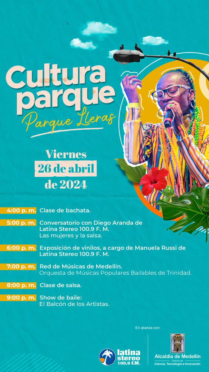 santiagosilvaj's tweet photo. Este viernes inicia Cultura Parque Lleras. Cultura Parque es una estrategia que moviliza organizaciones y artistas cercanos a los parques para promover la convivencia y el goce del espacio público.
Queremos que todos los parques sean espacios para la cultura ciudadana. https://t.co/J070vewyR2