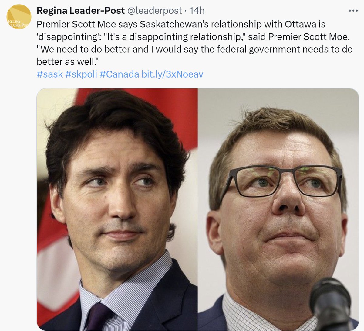 Time for BOTH @JustinTrudeau and @PremierScottMoe to put their egos aside and work towards what is best for the folks they serve. Since they are showing to be unable or unwilling it's time for change. We will be ready. #skpoli #Sask