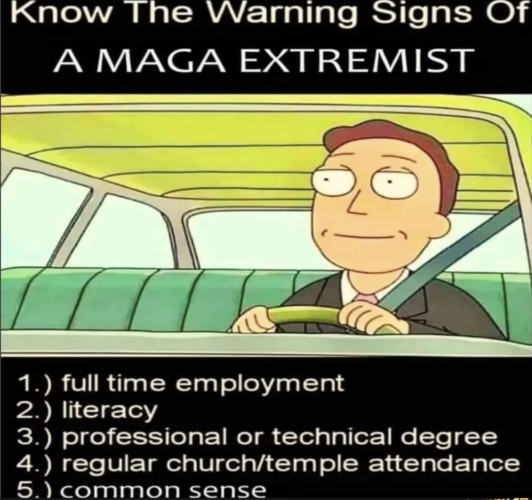 🇺🇸🇺🇸🇺🇸🇺🇸🇺🇸🇺🇸🇺🇸🇺🇸🇺🇸 Know The Warning Signs Of A MAGA EXTREMIST