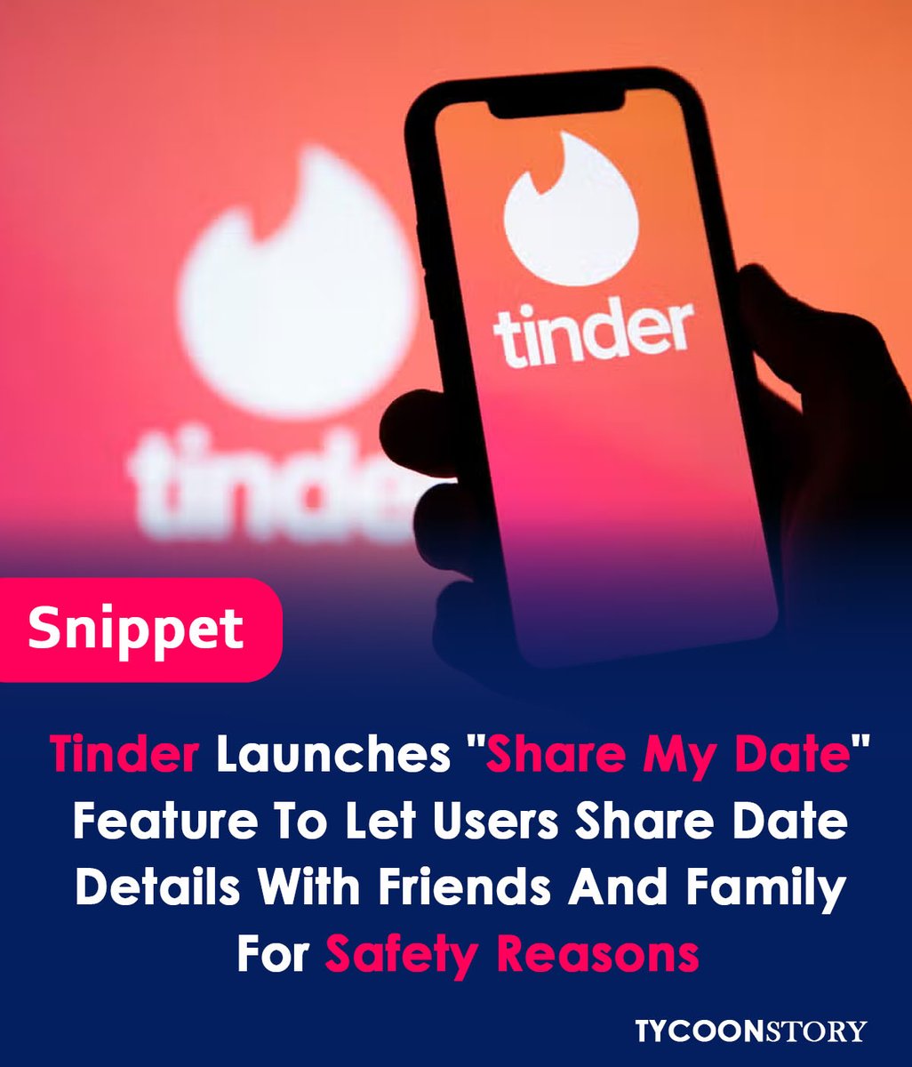 Tinder's 'Share My Date' lets users share date details with loved ones for added security.
#Tinder #DatingApp #ShareMyDate #SafetyFeature #DateNight #FriendsAndFamily #PersonalSafety #NewFeature #AppUpdate #feature #new #security #dating #safety #friends #family @Tinder