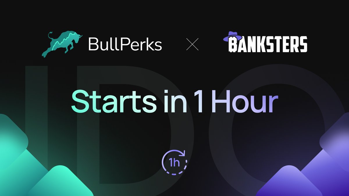 .@BankstersNFT IDO goes live in 1️⃣ hour! 🤩 And remember! whitelist winners and 🎫 Platinum Bulls can invest NOW before the deal opens for all tier holders. ➡️ Join the deal here at 1:25 PM UTC: shorturl.at/jwxCO