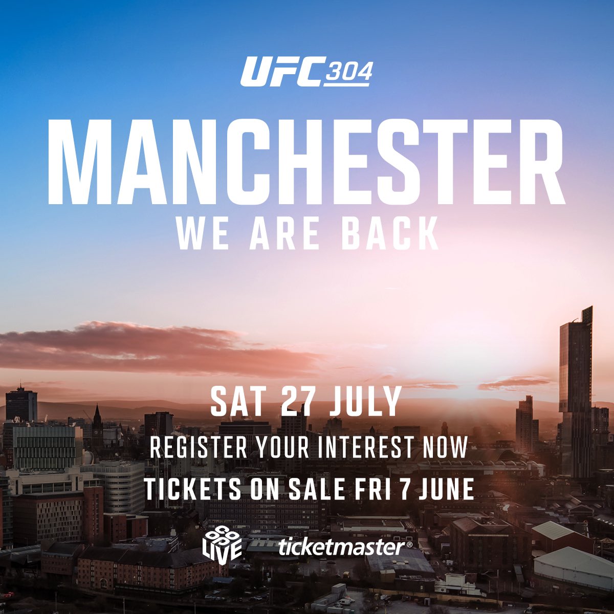 We March To Manchester! 🇬🇧 The Octagon returns to the United Kingdom with #UFC304! [ Register your interest at UFC.com/Manchester 👈]