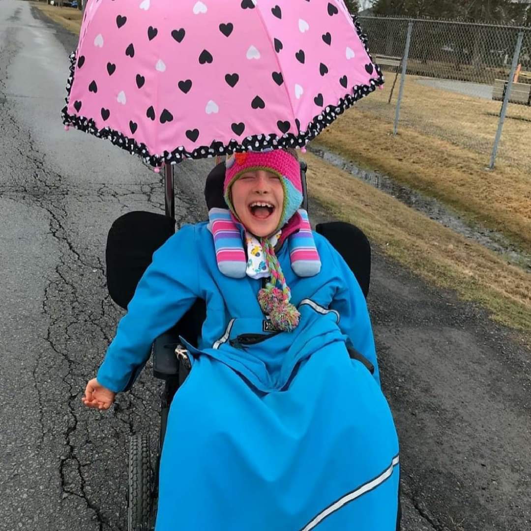 Even on a rainy morning, our special needs families make the best of it!! Stay dry and warm with our outer commander fabric. Live Life the Koolway and stay dry today! #disabilities #wheelchairlife #staydry #makelifeaccessible #gratitude #accessible