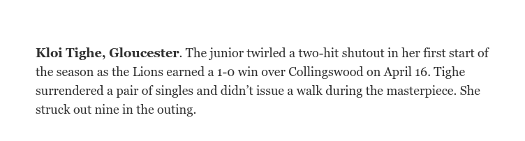 GC Lady Brawlers 18u Gold (formerly 18u Futures) (@lb18ugold) on Twitter photo Back to back weeks with <a href="/McGurkSports/">Tom McGurk</a> <a href="/cpsj/">Courier-Post</a> Conference Top Performers of the week.
<a href="/Avarodgers_25/">Ava😘</a> last week, and <a href="/TigheKloi/">Kloi Tighe (c/o 2025)</a> this week! Keep it going ladies!!! Back to back weeks with <a href="/McGurkSports/">Tom McGurk</a> <a href="/cpsj/">Courier-Post</a> Conference Top Performers of the week.
<a href="/Avarodgers_25/">Ava😘</a> last week, and <a href="/TigheKloi/">Kloi Tighe (c/o 2025)</a> this week! Keep it going ladies!!!