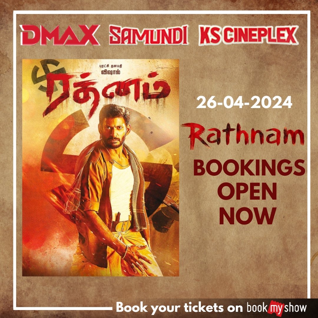 Most expected director #Hari movie on theatre after long gap. #Rathnam power packed action movie bookings open now @dnctheatresoffl Book your tickets on @bookmyshow