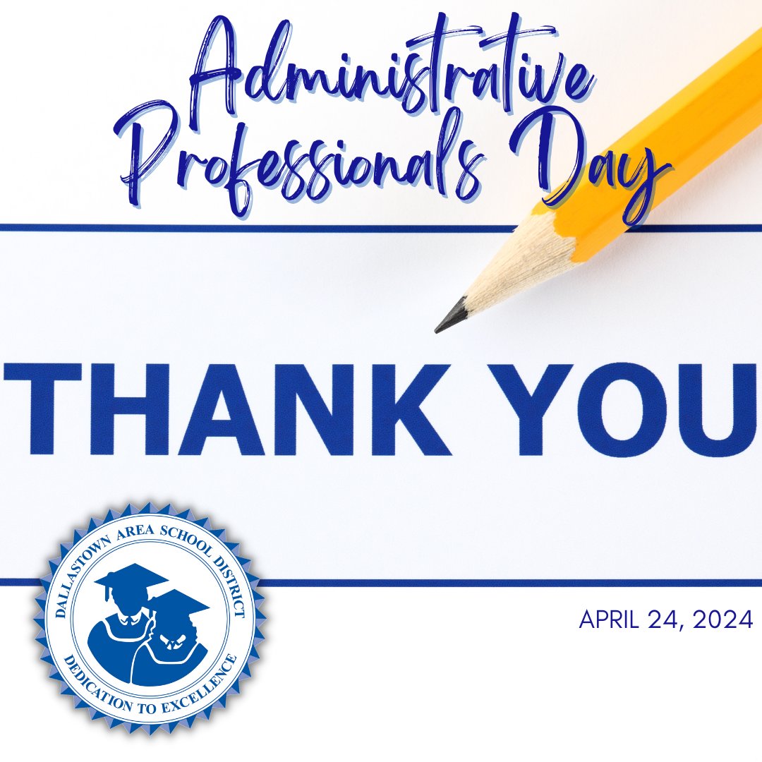 Happy Administrative Professionals Day to our incredible school secretaries! Your hard work, dedication, & organizational skills ensure our school buildings run smoothly & efficiently and you're always there to welcome students, staff, and families with a friendly smile!