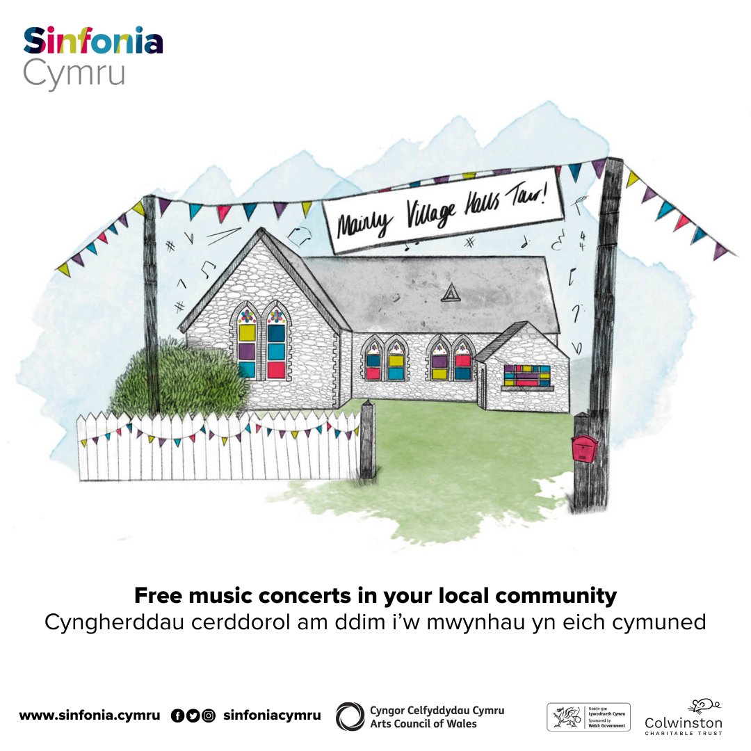 FREE performances coming to a village hall or community venue near you…! 👀🏠 Our Mainly Village Halls tour is BACK from May! Link below ⬇️ sinfonia.cymru/programme/main… @Arts_Wales_