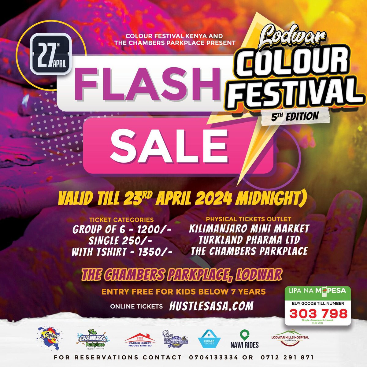 NawiRides's tweet photo. Ride with @NawiRides to Chambers Park place for the 4th edition Lodwar colour festival on 27/04/2024. We can car pool to get there with only 100 bob. @ https://t.co/aJMCfbCQ6f