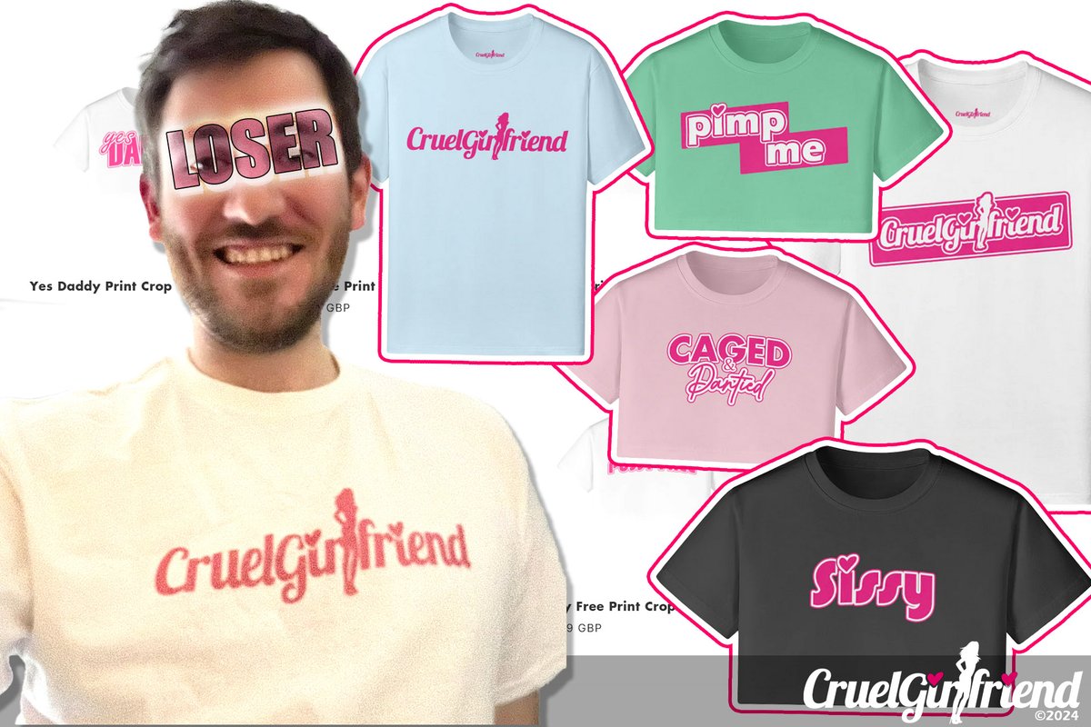 CruelGirlfriend's tweet photo. FREE EXPOSURE!

To anyone who orders one of our humili-shirts. Send a photo of you wearing it like this LOSER and we'll EXPOSE you for being the humiliporn reject you are.
Special credit to any of you sissies that orders one of our emasculating crop-tops to wear for your exposure

https://t.co/S34ZnFQkup