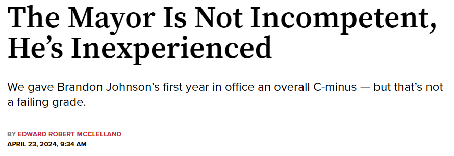 See, @EsotericCD, it's not as bad as you think. Just give the guy elected to lead the country's third-largest city more time to learn how to do the job! This summer should be very instructive.