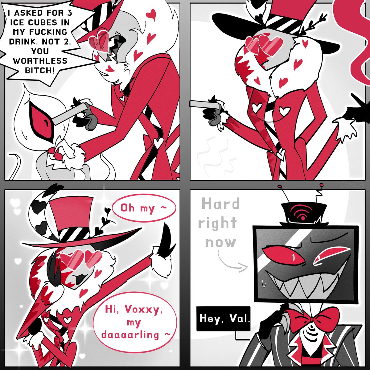He into bad bitches 

#VoxVal #StaticMoth #HazbinHotel #HazbinHotelValentino #HazbinHotelVox