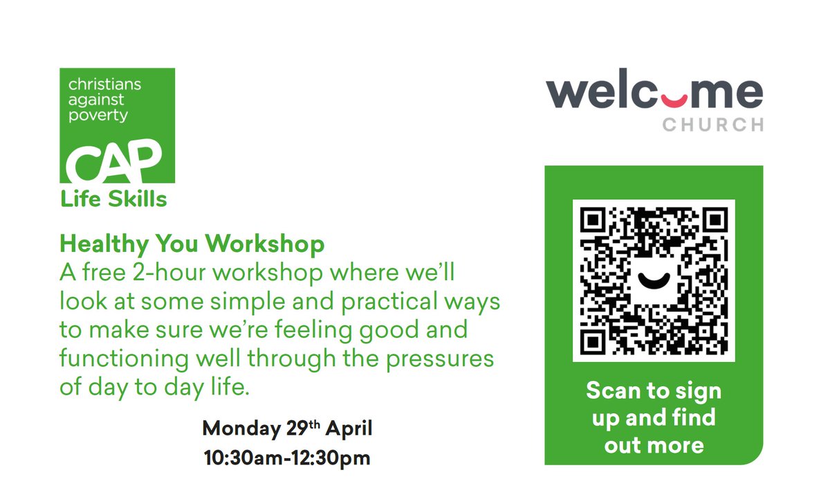 CAP are running a free 2 hour workshop providing practical ways to help work on a healthier lifestyle. The workshop will be running on Monday 29th April from 10:30am-12:30pm, keep an eye out for upcoming events like this!