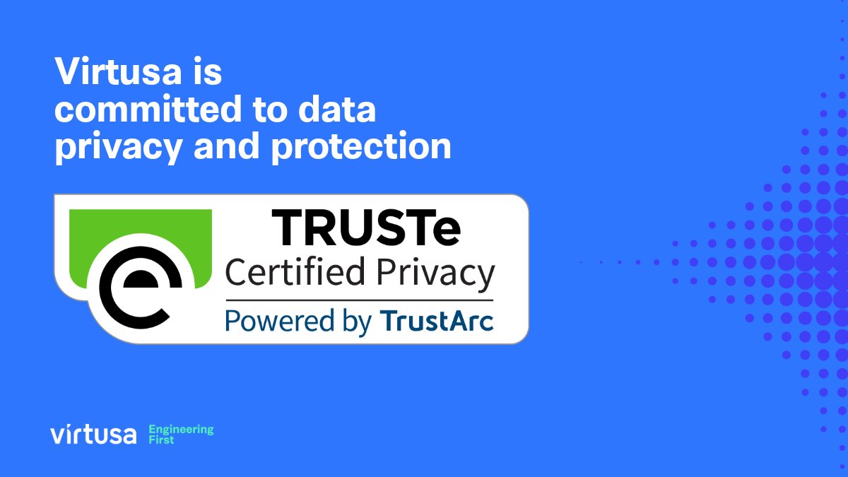 Big news! Virtusa is now TRUSTe Enterprise Privacy Certified by TrustArc, showing our dedication to data privacy. Our practices align with global standards like GDPR, OECD, ensuring top-notch privacy: splr.io/6012YyD9G #TRUSTeCertification #DataPrivacy #TrustArc
