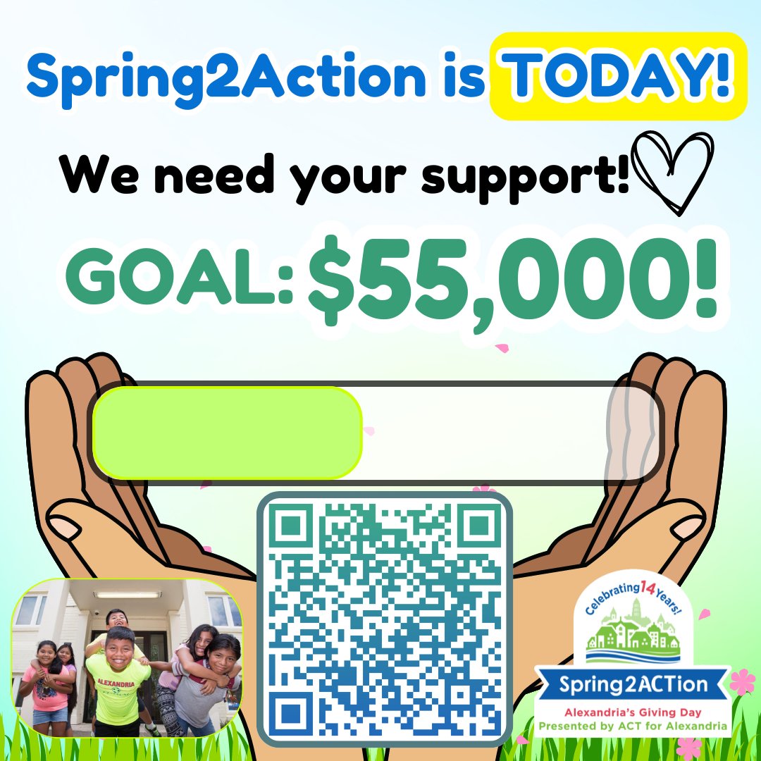 The Spring2ACTion fundraiser is TODAY!!!

Thank you to all those who have donated to our organization!!

..
Donations: spring2action.org/organizations/… 

#Spring2Action #ACTforAlexandria  #nonprofit #community #fundraising