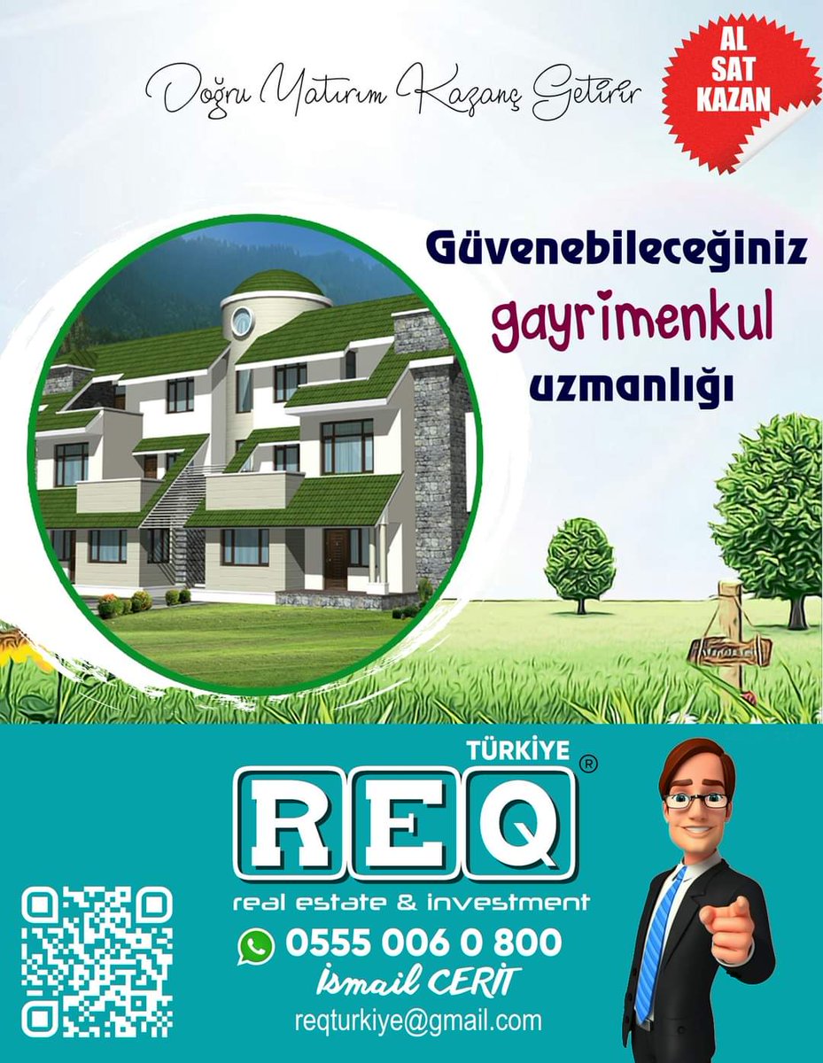 REQ Real Estate & İnvestment
İSMAİL CERİT
0555 006 0 800
reqturkiye@gmail.com
-
#gayrimenkul #emlak #danışmanlık #emlakyatırım #emlakçı  #ankara #istanbul #türkiye #turkey #properties #franchise #ismailcerit #gayrimenkuldanışmanı  #al #sat #kazan #reqtürkiye #reqturkiye