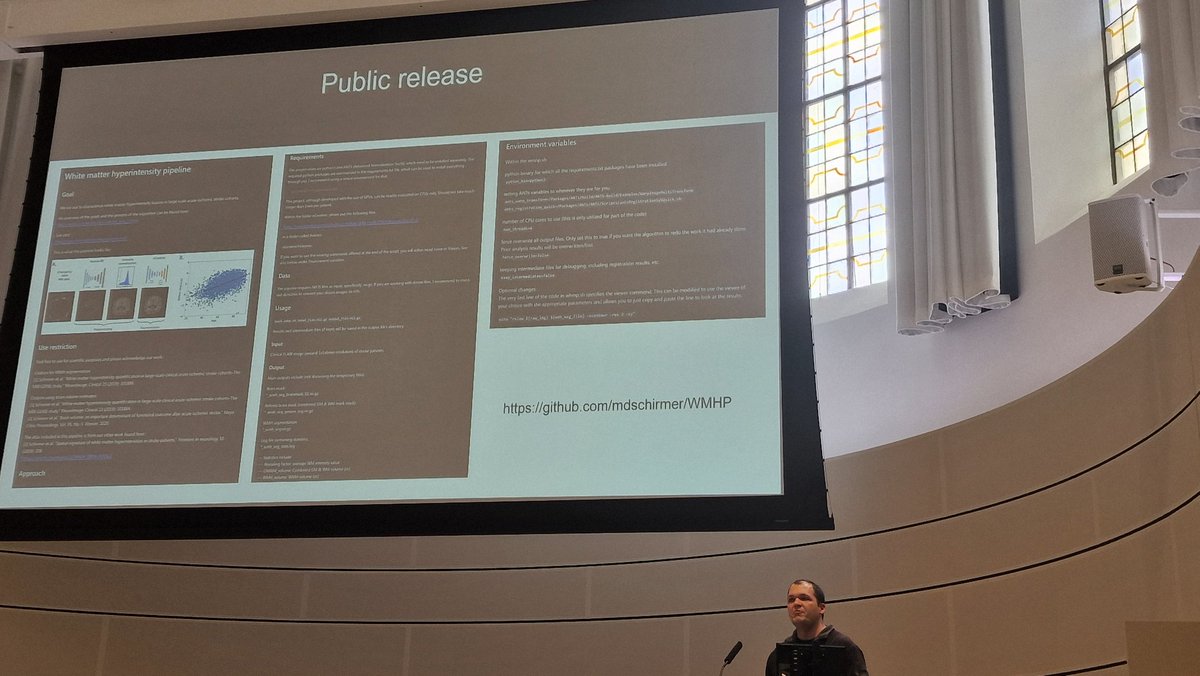 A long time in the works and finally ready for public use 🎉🎊✨️
WMH Pipeline for Acute Stroke Patients
github.com/mdschirmer/WMHP

#ISGC2024 #mrigenie 🧞
<a href="/schirmermd/">Markus D Schirmer</a> @nsanar