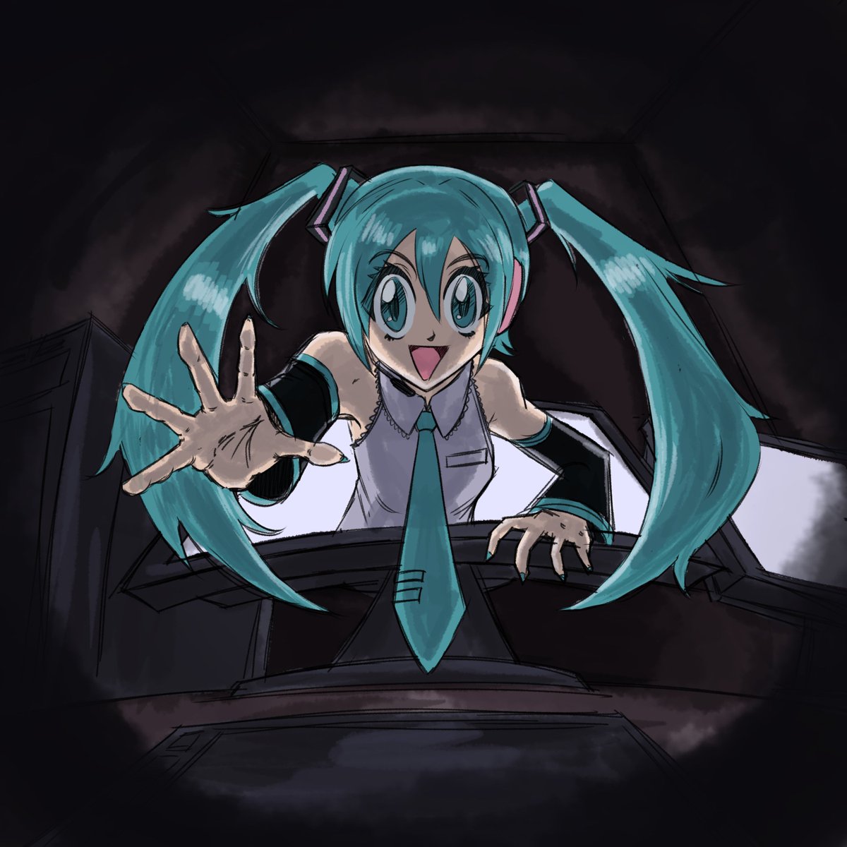 cuplaser's tweet photo. World is hers
#art #illustration #sketch #miku #hatsunemiku #vocaloid https://t.co/XLroo4goLU