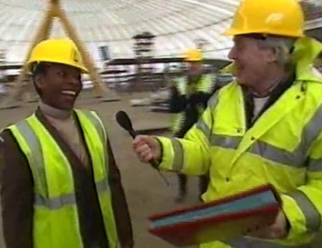 IanBrownTV's tweet image. Suggested outfit to receive yet another special award...  #ThisIsYourLife #bigredbook You rocked a hard hat and high vis...