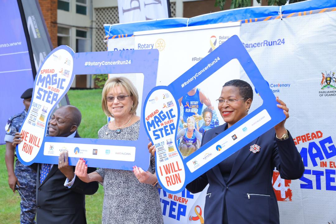 #RotaryCancerRun24 begins in high gear as Speaker of Parliament donated 1 billion Ugx towards this year's run at Nsambya Hospital  during the launch. The funds will be allocated to the construction of a cancer bunker at Nsambya Hospital.
#RotaryCancerRun24