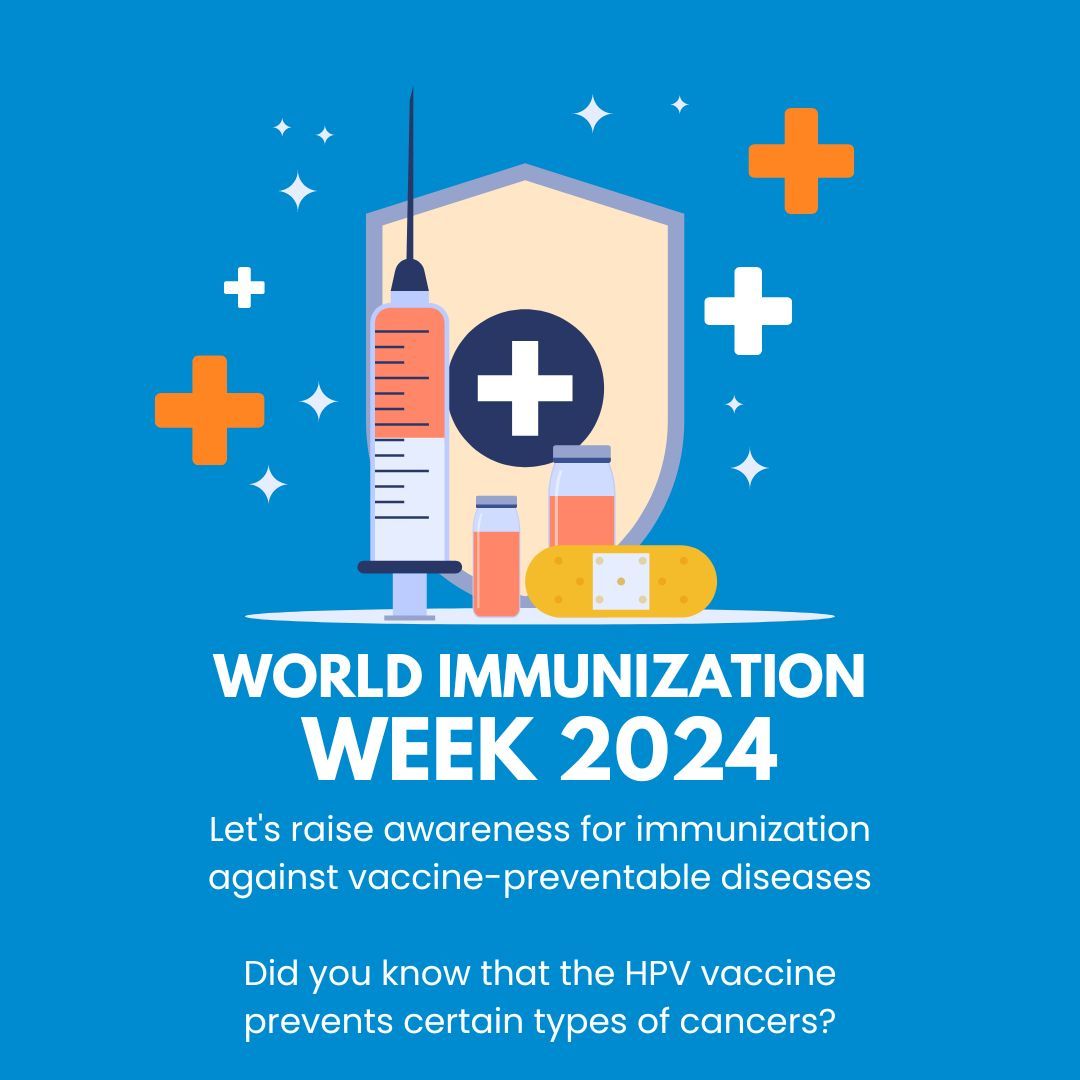 It's #WorldImmunizationWeek! Did you know that that the #HPV vaccine prevents certain types of cancers?