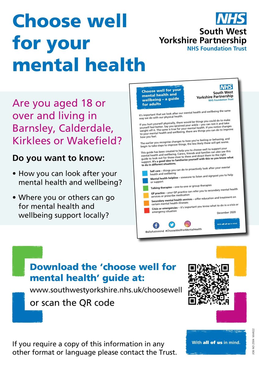 It’s important that you know: ❔ How to look after your mental health and wellbeing 👋 Who else can help and support you 📍 Where to go for help and support That’s why we’ve created a #ChooseWellForMentalHealth guide to help: buff.ly/3TKxyEw