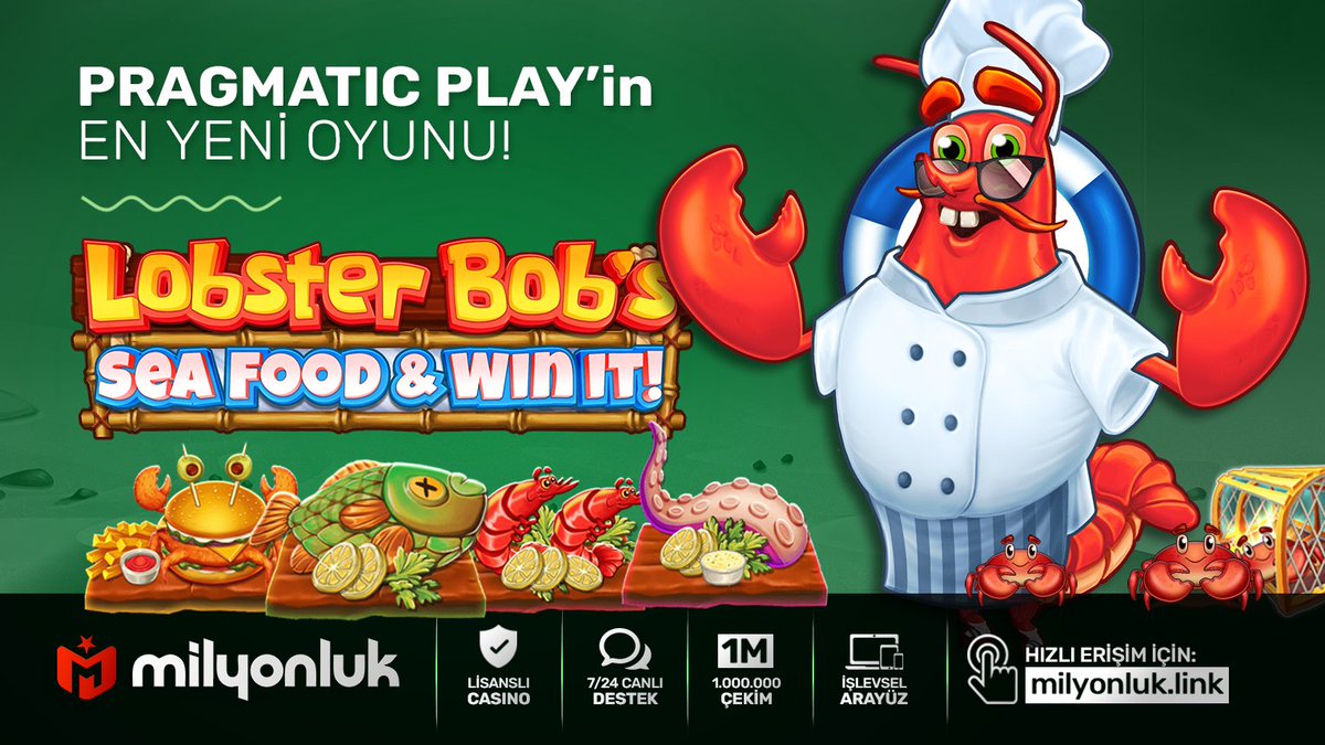 Lobster Bob’s Sea Food and Win It En yeni Pragmatic Play Oyunu Bugün yayınlandı ve aşırı yüksek volatility değeri ile sık sık kazanç veren bir oyun. Lobster Bob’un devamı niteliğindeki bu oyunda freespin satın alma değeri de 50x'e kadar düşürülmüş. 3000x maxwin değeri ile de çok