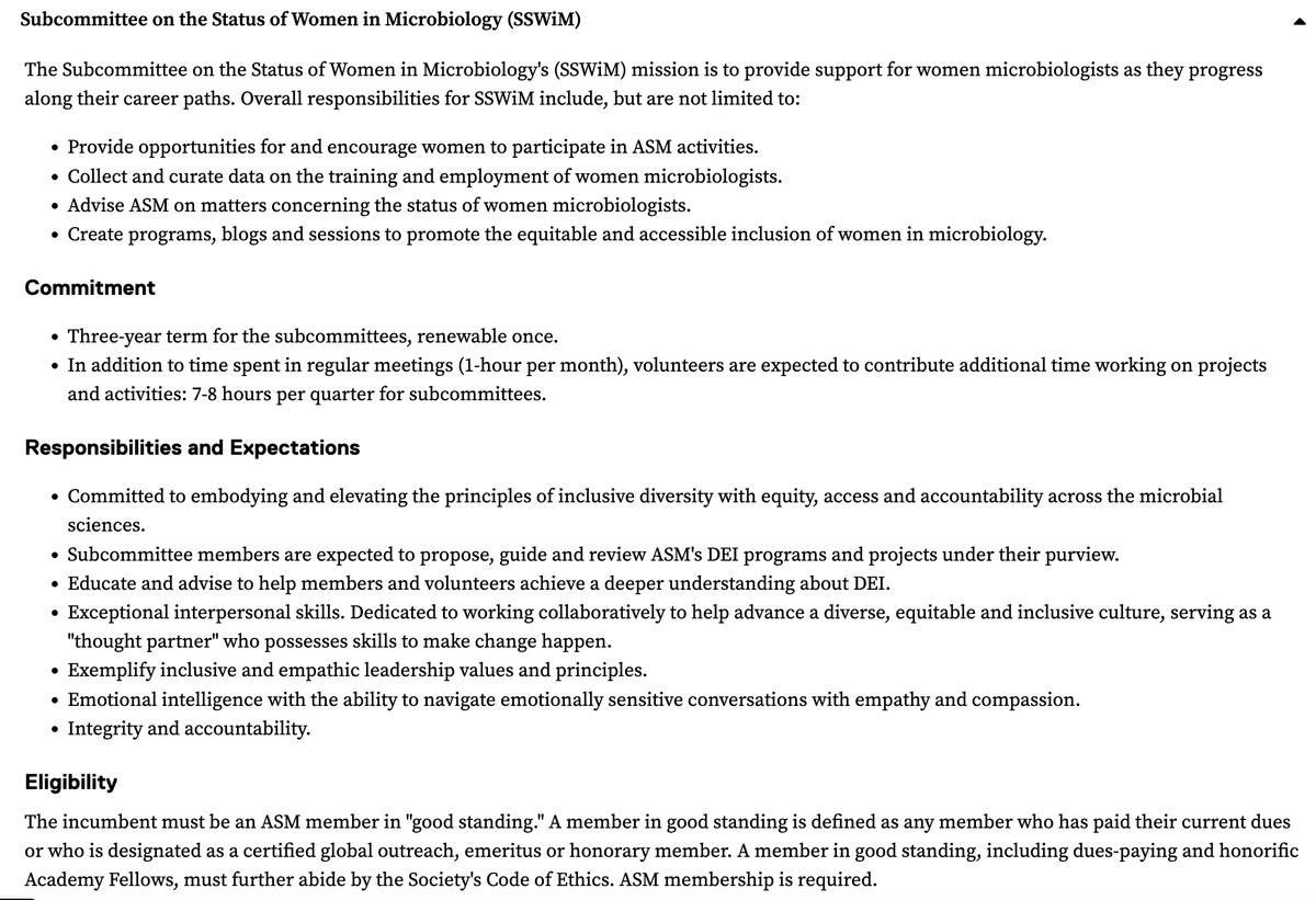 The @ASMicrobiology Subcommittee on the Status of Women in Microbiology's (SSWiM) is accepting applications! The online application closes May 3, 2024 at 11:59 p.m. ET. asm.org/About-ASM/Volu…