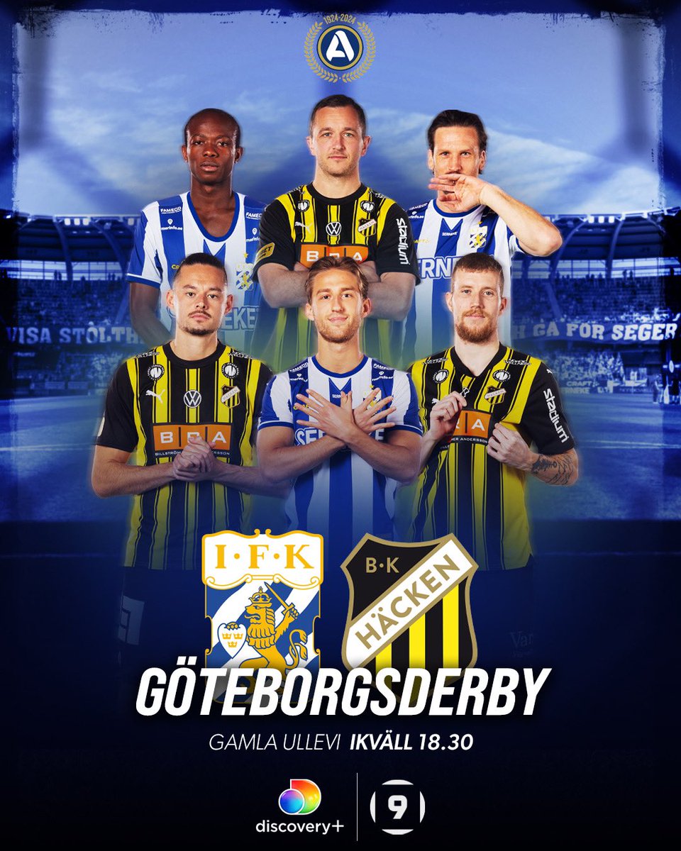 Göteborgsderby! 🍿 IFK Göteborg 🆚 BK Häcken ——— ⏰ 18.30 på Kanal 9 och discovery+ 🗣️ Tommy Åström, Alexander Axén och Anders Andersson 🎙️ Petra Svensson och Pär Hansson 🎤 Diljen Otlu