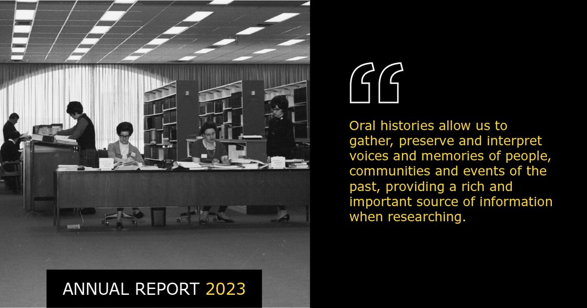The Library’s Special Collections & Archives has been actively documenting @UWaterloo history through the lived experiences of our staff, faculty & students with the Oral History Hub. Read more in the Library’s 2023 Annual Report >> bit.ly/LibAR23OralHis…