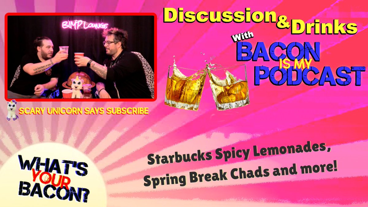 Are #springbreak #chads getting worse?

Are the new #starbucks #spicy #lemonades good?

Let's find out on this new episode of #discussionanddrinks
#baconismypod #whatsyourbacon #baconismypodcast #TheDen #podcasting #funny #hottake #opinion