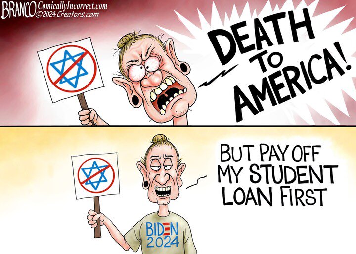 Ivey League Students chant “death to America” but make sure we pay off their student loans first!