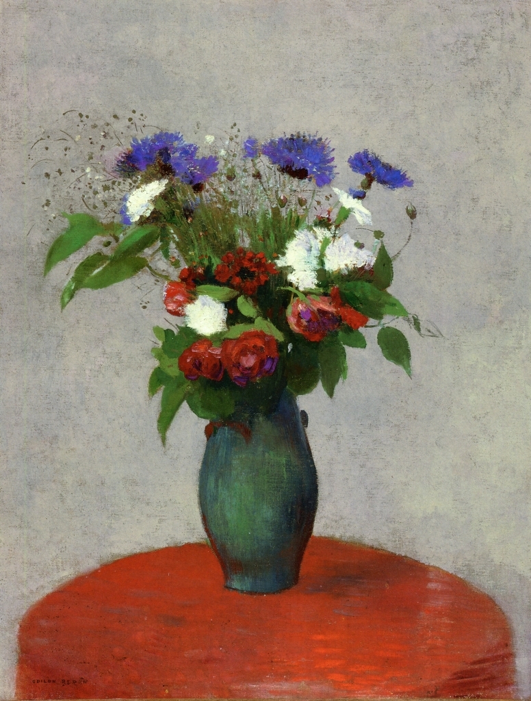 Vase of Flowers on a Red Tablecloth wikiart.org/en/odilon-redo…
