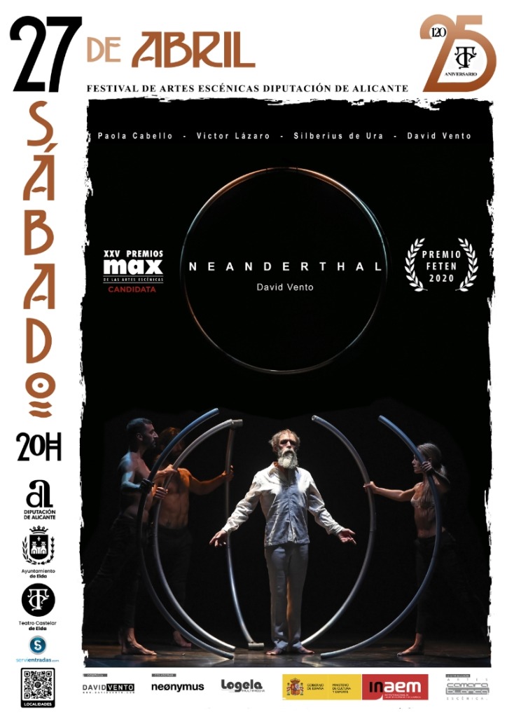 El próximo sábado, 27 de abril, llega al Teatro Castelar una danza con música en directo, teatro y videoarte al servicio de la belleza, 'Neanderthal'. Consigue tu entrada en 👉🏻 agendaelda.com/espectaculo/1/… #Elda #TeatroCastelar | #AyuntamientoDeElda