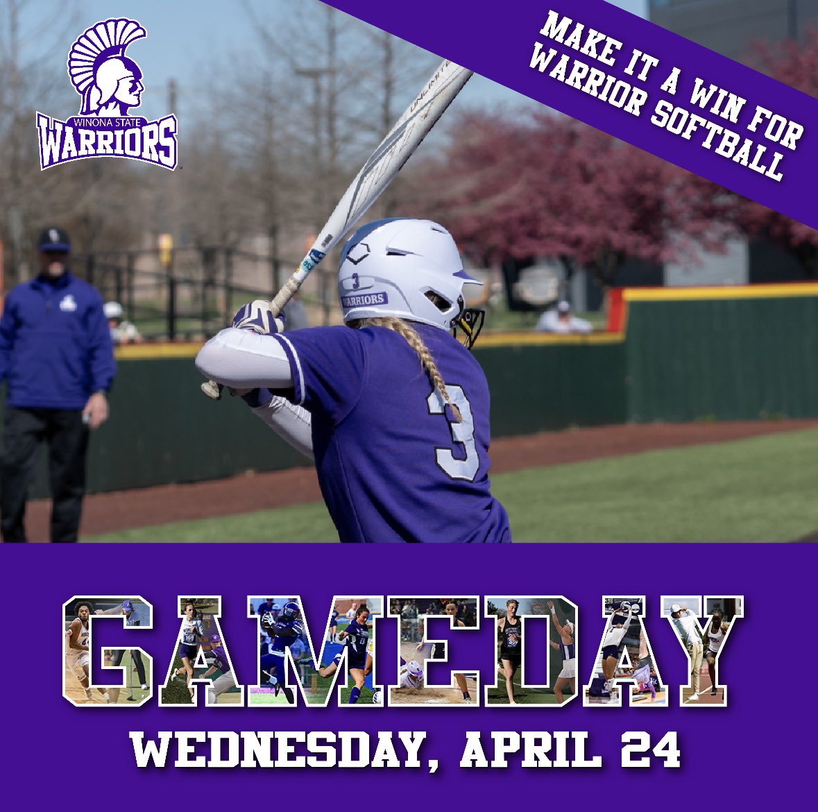 Today is the day! Our annual WSU Softball Giving Day! Please click the link below to show your generosity to WSU Softball! We appreciate YOU and your continued support, Warrior Nation! Thank you! gameday.winona.edu/campaigns/soft…