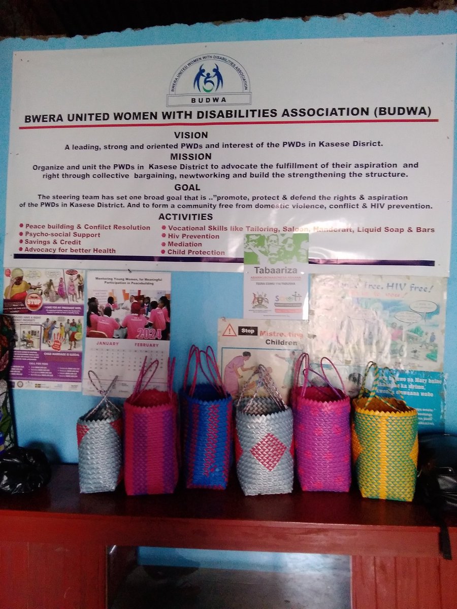 At Bwera United women with disabilities Association ( BUDWA) we are empowering women and girls in art and craft, as source of Income generating activity. Long live BUDWA members. We call upon other women and girls outside there, come and join us, nice day