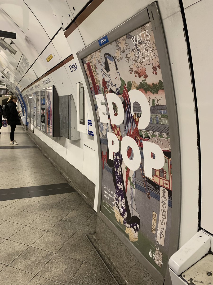 Spotted at Embankment! Never gets old seeing your own marketing campaign live! Come visit us @WattsGallery and see the fantastic Edo Pop exhibition: wattsgallery.org.uk/exhibitions/ed… #EdoPop